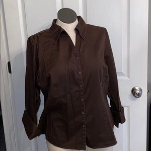 Lane Bryant Brown Button Down